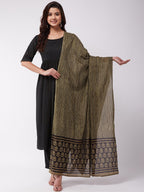 InWeave Green Boota Cotton Dupattas