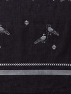 InWeave Black Bird Print Cotton Dupattas