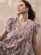 InWeave Ivory Tree Parrot Short Dress - Distacart