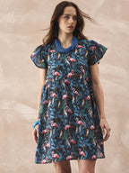 InWeave Black Swan Leaf Short Dress - Distacart
