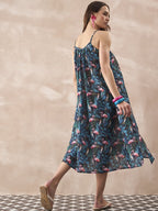 InWeave Black Swan Leaf Strappy Dress - Distacart