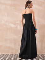 InWeave Black Solid Off Shoulder Dress - Distacart