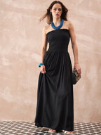InWeave Black Solid Off Shoulder Dress - Distacart