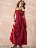 InWeave Maroon Solid Off Shoulder Dress - Distacart