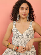 InWeave White Black Rubber Sweetheart Dress - Distacart