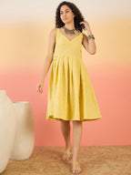 InWeave Light Yellow Rubber Sweetheart Dress - Distacart