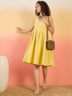 InWeave Light Yellow Rubber Sweetheart Dress - Distacart