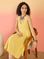 InWeave Light Yellow Rubber Sweetheart Dress - Distacart