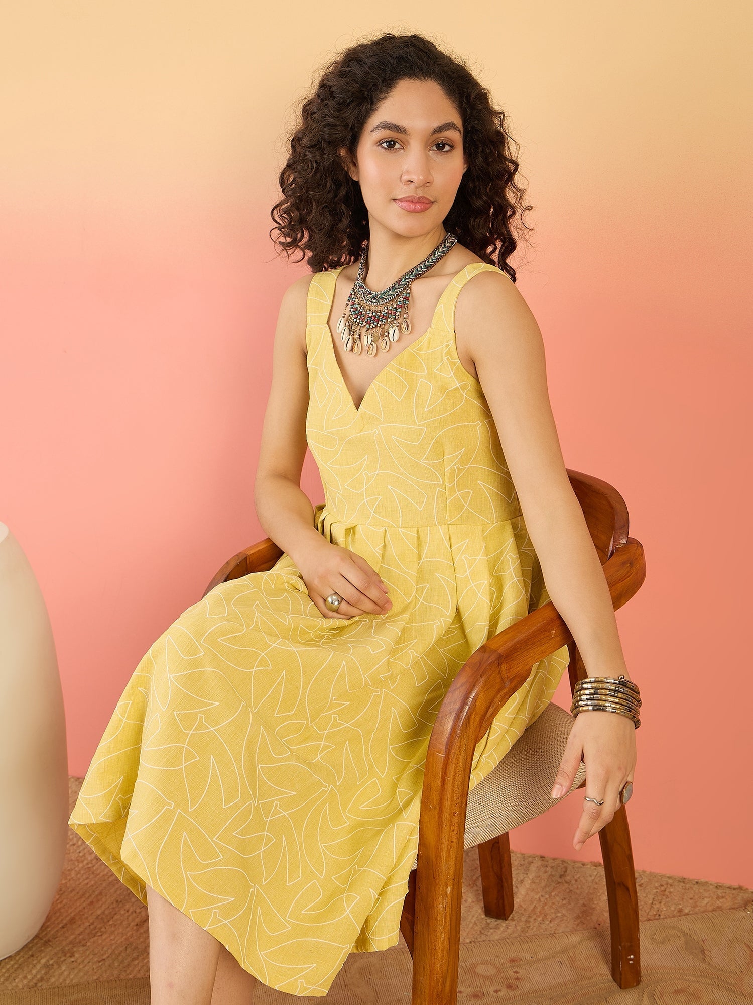 InWeave Light Yellow Rubber Sweetheart Dress - Distacart