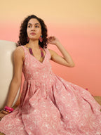 InWeave Pastel Peach Rubber Sweetheart Dress - Distacart