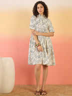 InWeave White Black Rubber Collar Dress - Distacart