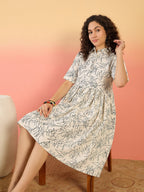InWeave White Black Rubber Collar Dress - Distacart