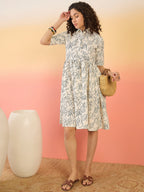 InWeave White Black Rubber Collar Dress - Distacart