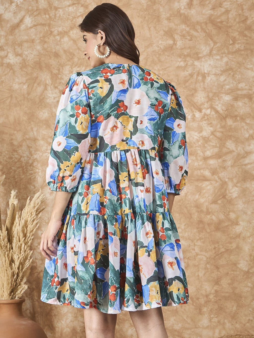 InWeave Multi Abstract Short Dress - Distacart