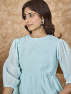 InWeave Sky Blue Chiffon Short Dress - Distacart