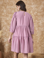 InWeave Mulberry Pink Chiffon Short Dress - Distacart