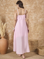 InWeave Pink Chiffon Frill Dress - Distacart