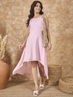 InWeave Pink Chiffon Frill Dress - Distacart