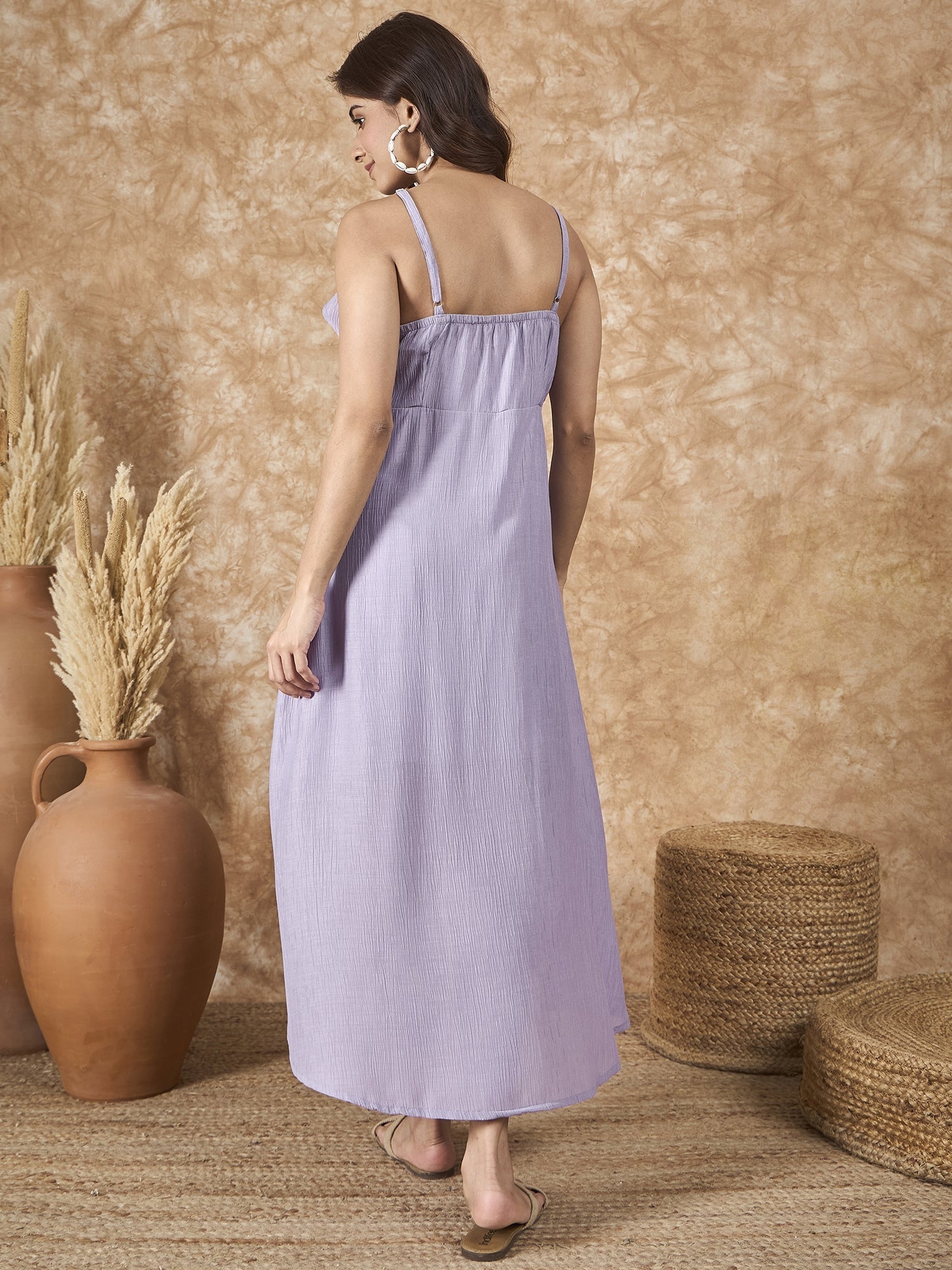 InWeave Lavender Chiffon Frill Dress - Distacart