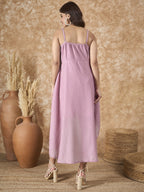 InWeave Mulberry Pink Chiffon Frill Dress - Distacart