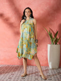 InWeave Pear Green Window Print R Neck Dress - Distacart