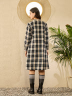 InWeave Black Beige Check Dress - Distacart