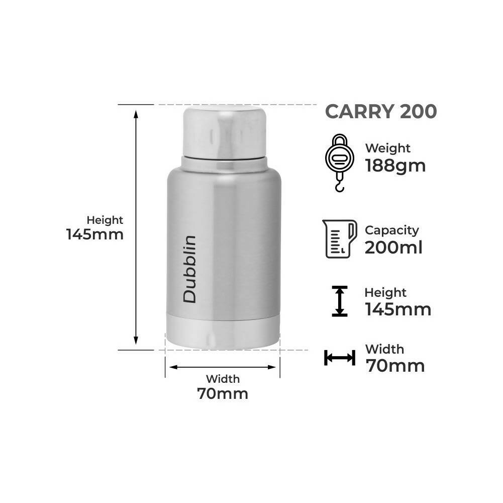 Dubblin Carry Silver Vacuum Bottle