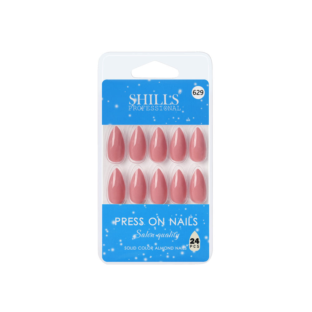 shills professional reusable press on nails almond spn629