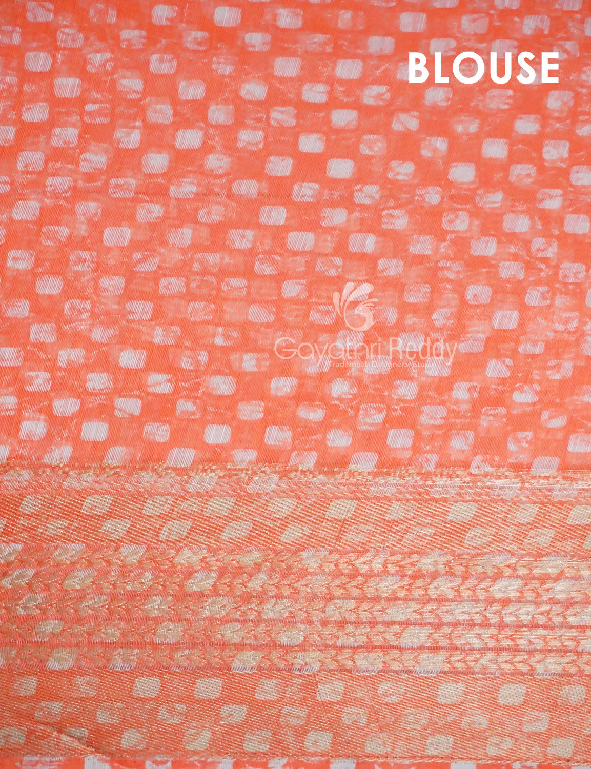 Vibrant Combination of Baby Peach and Orange with Floral Design Semi Chanderi Saree By Gayathri Reddy Designer Studio - Distacart
