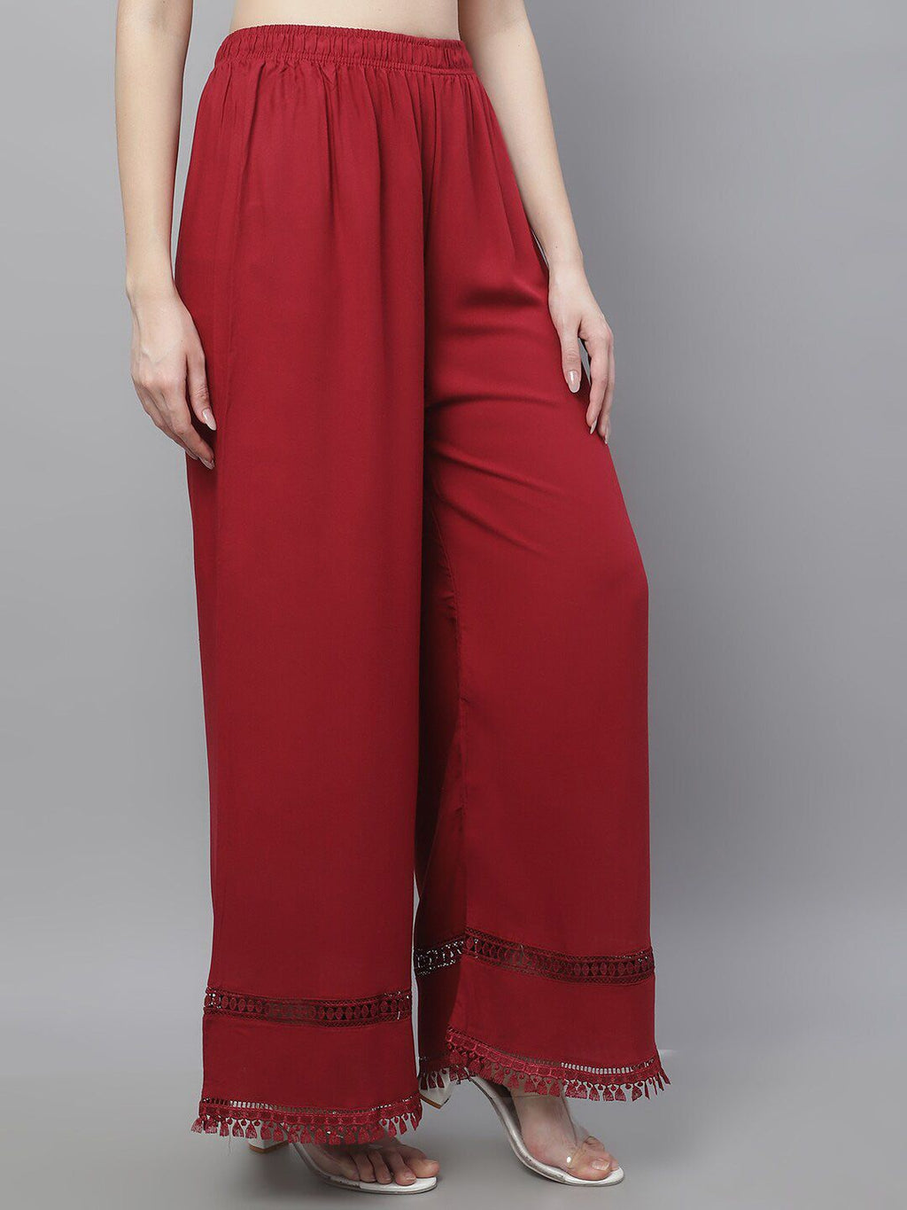 TAG 7 Women Hem Design Flared Ethnic Palazzos