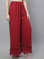 TAG 7 Women Hem Design Flared Ethnic Palazzos