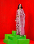 Monjolika Fashion Light Pink Weaving Tissue Zari Classic Saree - Distacart