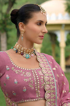 Monjolika Fashion Designer Silk Multi Color Bridal Wear Khatli Work Readymade Lehenga Choli