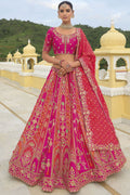 Monjolika Fashion Designer Silk Rani Pink Color Bridal Wear Khatli Work Readymade Lehenga Choli