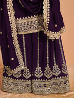 Monjolika Fashion Purple Color Embroidered Santoon Georgette Salwar Suit - Distacart