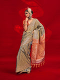 Monjolika Fashion Gray Color Weaving Silk Traditional Saree For Classic Look - Distacart