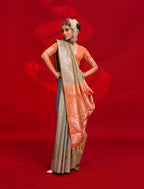 Monjolika Fashion Gray Color Weaving Silk Traditional Saree For Classic Look - Distacart