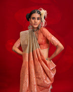Monjolika Fashion Gray Color Weaving Silk Traditional Saree For Classic Look - Distacart