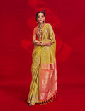 Monjolika Fashion Mustard Color Weaving Silk Traditional Saree For Classic Look - Distacart