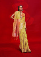 Monjolika Fashion Mustard Color Weaving Silk Traditional Saree For Classic Look - Distacart
