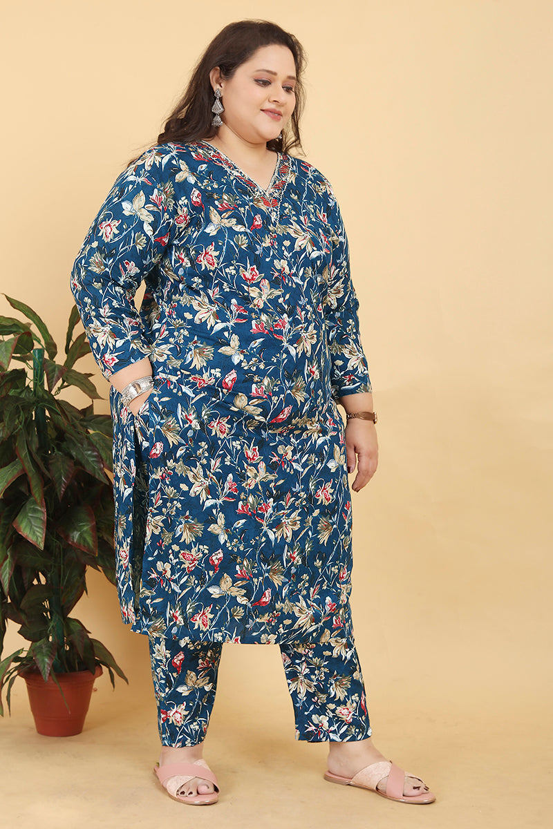 Monjolika Fashion Blue Premium Lichi Viscose Hand Work Classic Salwar Suit - Distacart