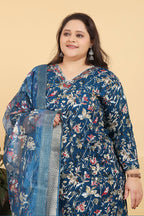 Monjolika Fashion Blue Premium Lichi Viscose Hand Work Classic Salwar Suit - Distacart