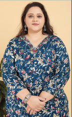Monjolika Fashion Blue Premium Lichi Viscose Hand Work Classic Salwar Suit - Distacart