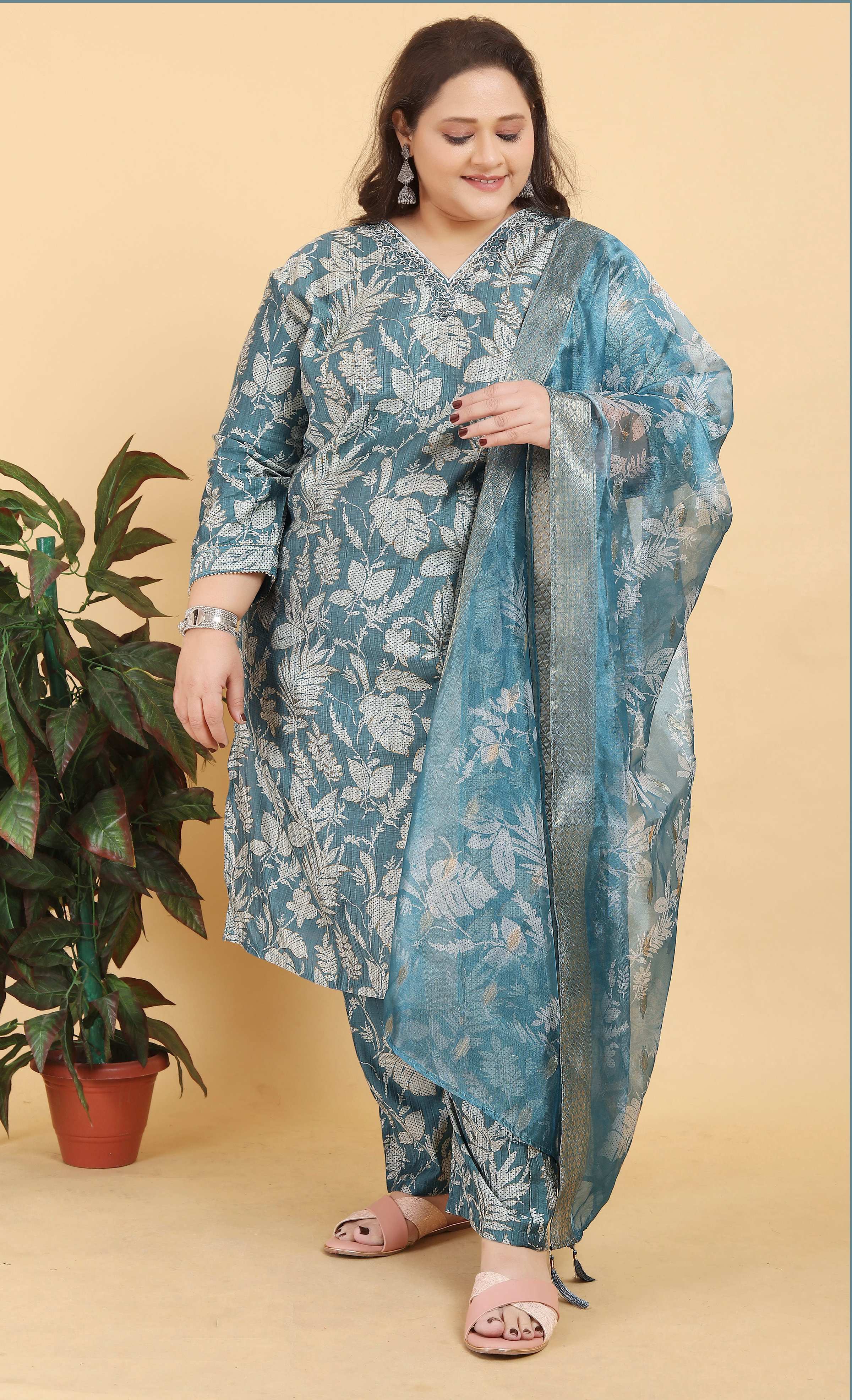 Monjolika Fashion Grey Premium Lichi Viscose Hand Work Classic Salwar Suit - Distacart