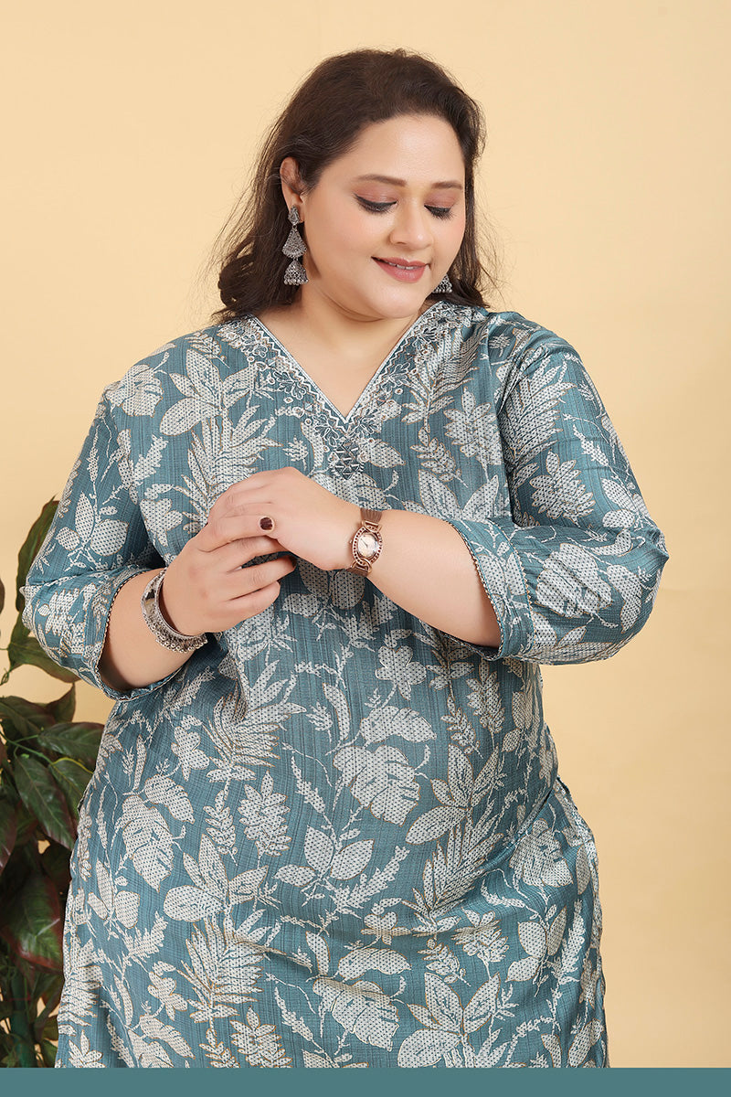 Monjolika Fashion Grey Premium Lichi Viscose Hand Work Classic Salwar Suit - Distacart