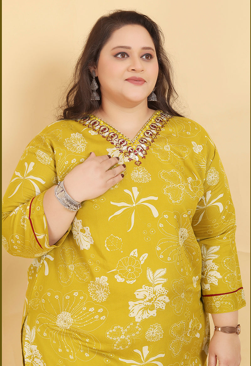 Monjolika Fashion Mustard Premium Rayon Hand Work Classic Salwar Suit - Distacart
