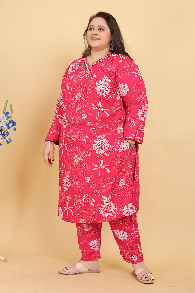 Monjolika Fashion Pink Premium Rayon Hand Work Classic Salwar Suit - Distacart