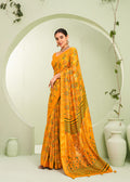Monjolika Fashion Amber Ceremonial Paisley Printed Georgette Designer Saree