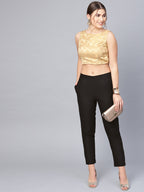 Juniper Women Black Cotton Flex Solid Slim Fit Pant/Slim Pant - Distacart