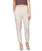 Juniper Women Offwhite Cotton Flex Solid Slim Fit Pant/Slim Pant - Distacart